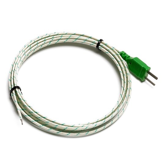 Thermocouple high-temp type K exposed tip, fiberglass insulated, 3 m
