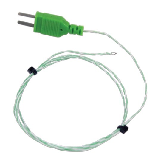 Thermocouple type K, exposed tip, PTFE insulated, 2 m