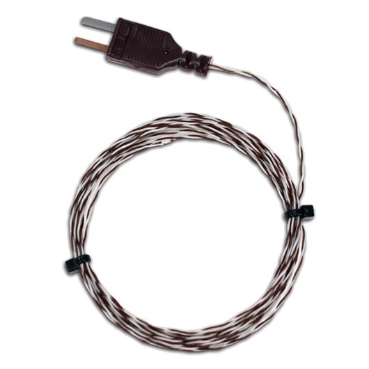 Thermocouple type T, exposed tip, PTFE insulated, 2 m